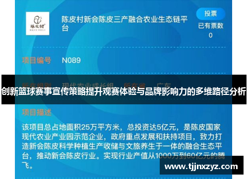 创新篮球赛事宣传策略提升观赛体验与品牌影响力的多维路径分析